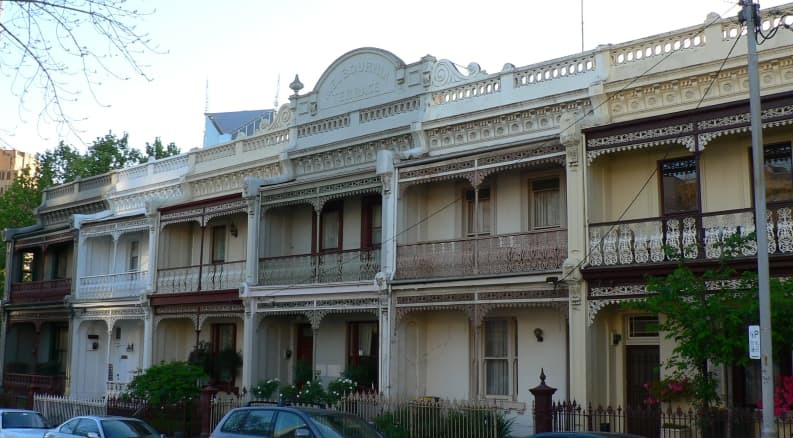 Terrace houses on Drummond Street, Carlton, Melbourne