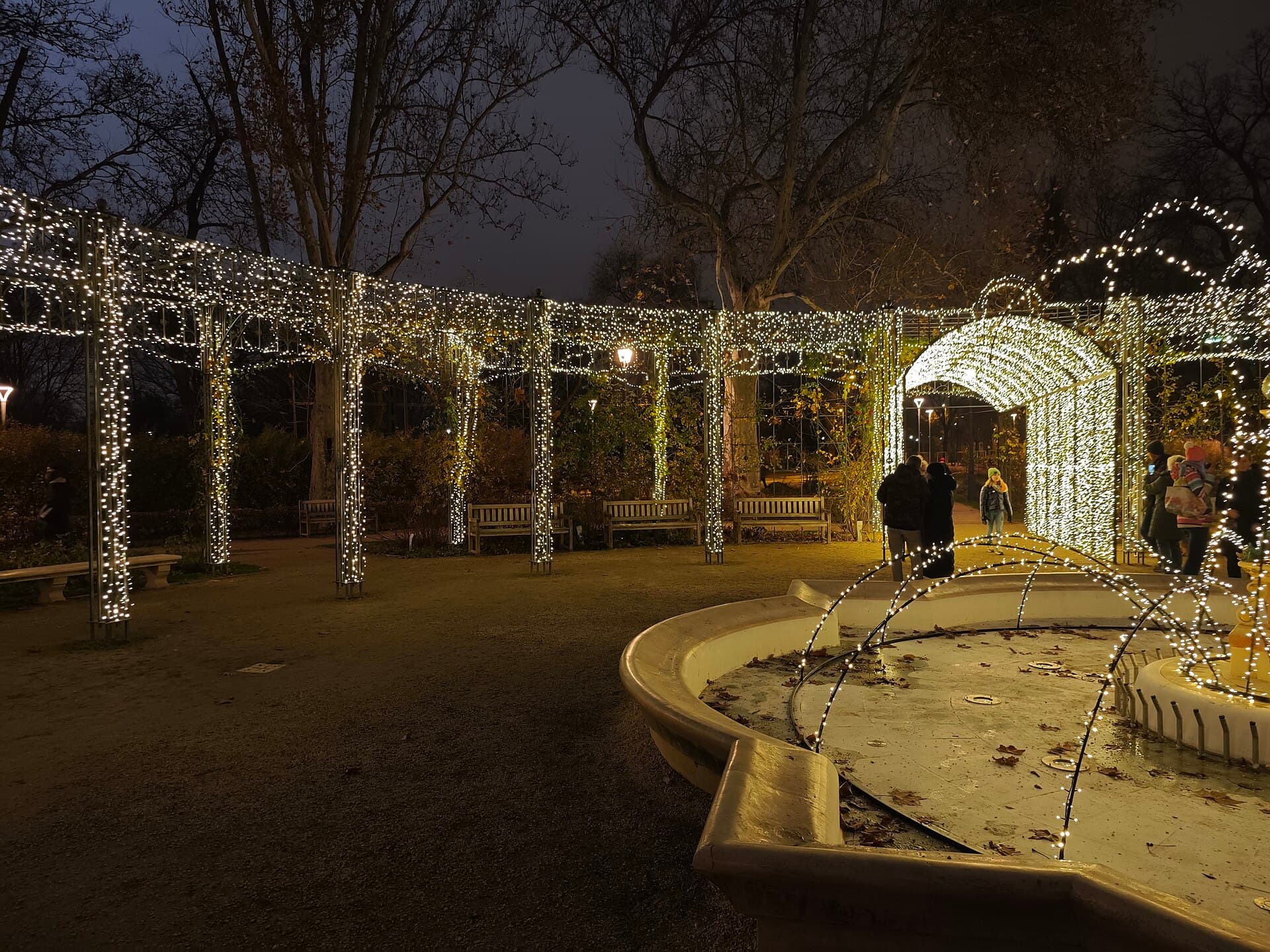 Garden lighting at night
